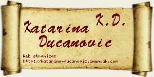 Katarina Ducanović vizit kartica